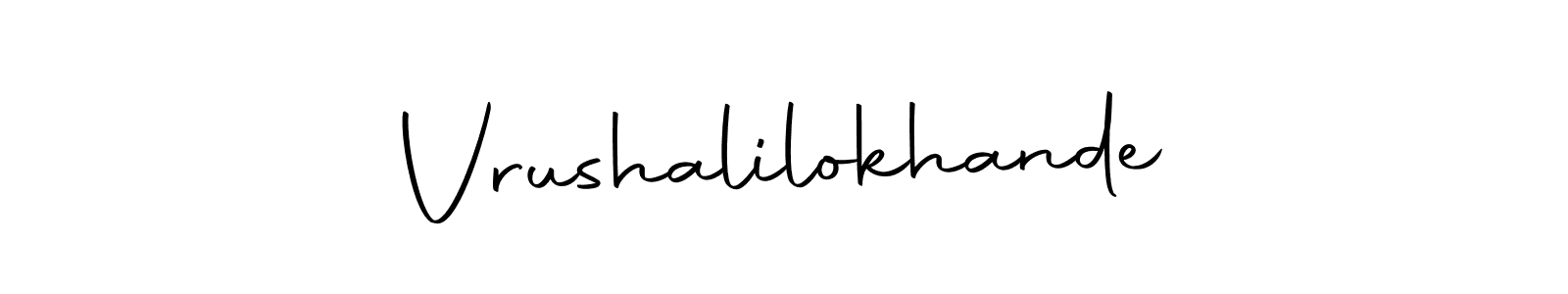 How to make Vrushalilokhande name signature. Use Autography-DOLnW style for creating short signs online. This is the latest handwritten sign. Vrushalilokhande signature style 10 images and pictures png