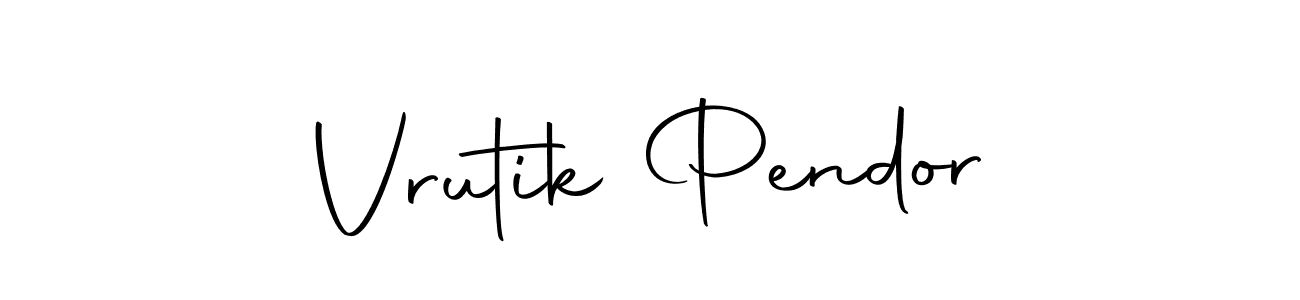 Make a beautiful signature design for name Vrutik Pendor. With this signature (Autography-DOLnW) style, you can create a handwritten signature for free. Vrutik Pendor signature style 10 images and pictures png