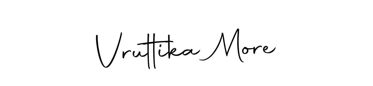 Create a beautiful signature design for name Vruttika More. With this signature (Autography-DOLnW) fonts, you can make a handwritten signature for free. Vruttika More signature style 10 images and pictures png