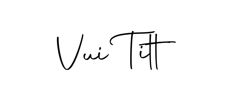 The best way (Autography-DOLnW) to make a short signature is to pick only two or three words in your name. The name Vui Titt include a total of six letters. For converting this name. Vui Titt signature style 10 images and pictures png