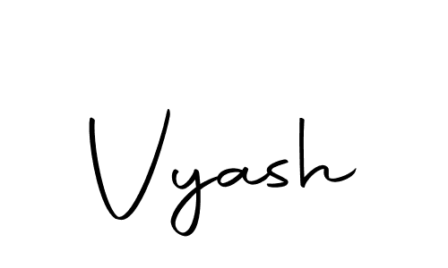 Design your own signature with our free online signature maker. With this signature software, you can create a handwritten (Autography-DOLnW) signature for name Vyash. Vyash signature style 10 images and pictures png