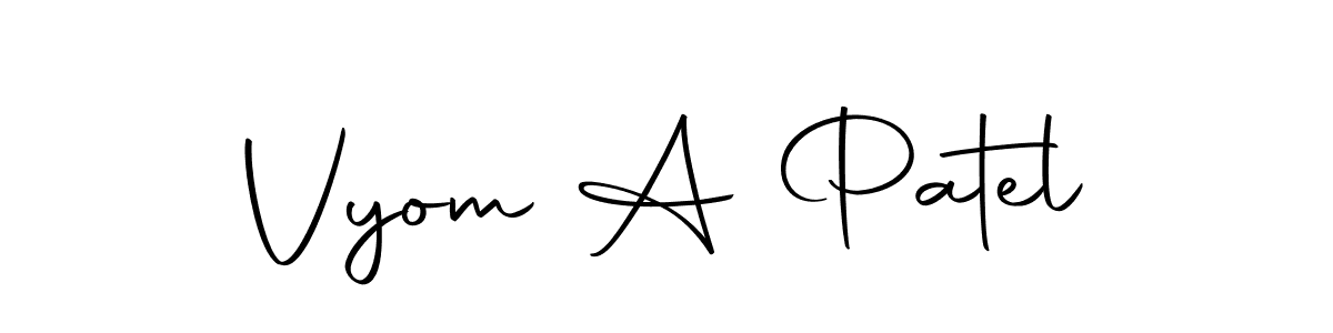 Vyom A Patel stylish signature style. Best Handwritten Sign (Autography-DOLnW) for my name. Handwritten Signature Collection Ideas for my name Vyom A Patel. Vyom A Patel signature style 10 images and pictures png