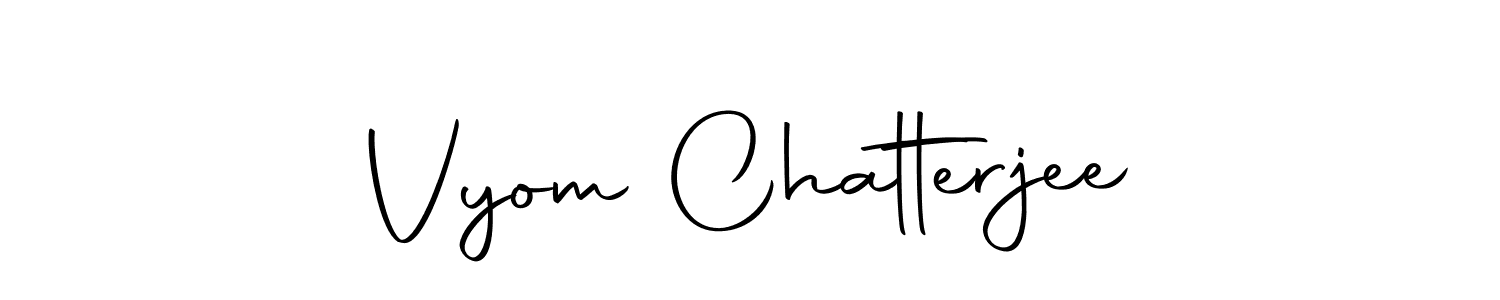 The best way (Autography-DOLnW) to make a short signature is to pick only two or three words in your name. The name Vyom Chatterjee include a total of six letters. For converting this name. Vyom Chatterjee signature style 10 images and pictures png