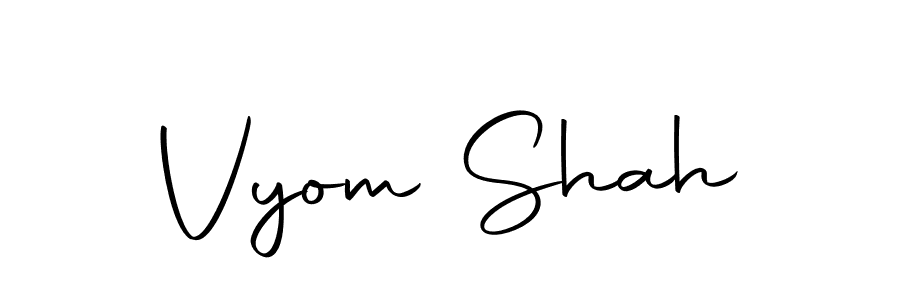 You should practise on your own different ways (Autography-DOLnW) to write your name (Vyom Shah) in signature. don't let someone else do it for you. Vyom Shah signature style 10 images and pictures png