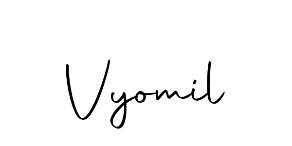 Design your own signature with our free online signature maker. With this signature software, you can create a handwritten (Autography-DOLnW) signature for name Vyomil. Vyomil signature style 10 images and pictures png