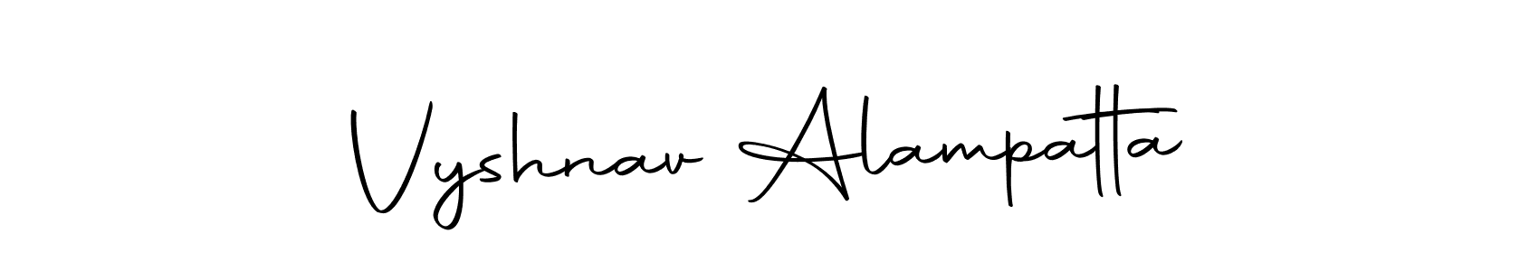 How to make Vyshnav Alampatta name signature. Use Autography-DOLnW style for creating short signs online. This is the latest handwritten sign. Vyshnav Alampatta signature style 10 images and pictures png