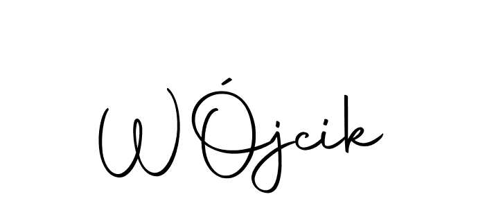 How to make WÓjcik name signature. Use Autography-DOLnW style for creating short signs online. This is the latest handwritten sign. WÓjcik signature style 10 images and pictures png