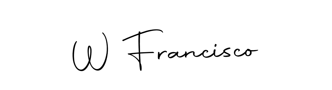 How to make W Francisco name signature. Use Autography-DOLnW style for creating short signs online. This is the latest handwritten sign. W Francisco signature style 10 images and pictures png