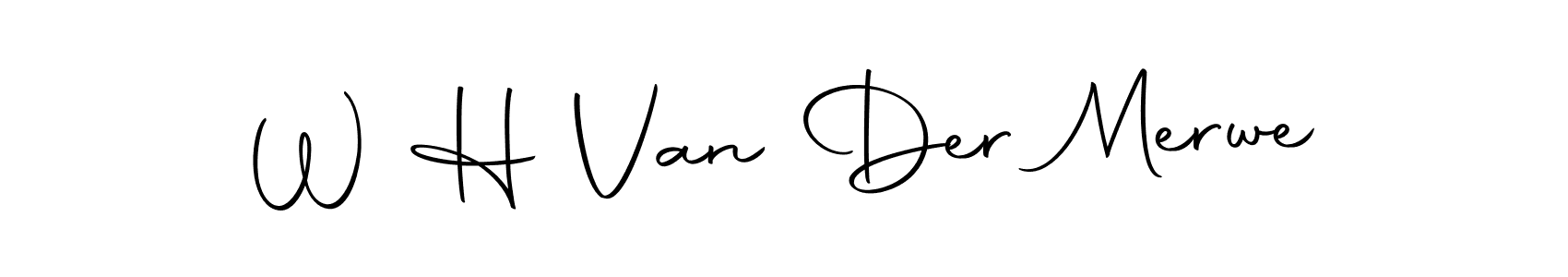 How to make W H Van Der Merwe name signature. Use Autography-DOLnW style for creating short signs online. This is the latest handwritten sign. W H Van Der Merwe signature style 10 images and pictures png
