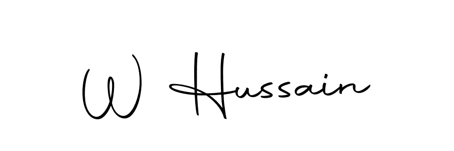 Make a beautiful signature design for name W Hussain. With this signature (Autography-DOLnW) style, you can create a handwritten signature for free. W Hussain signature style 10 images and pictures png