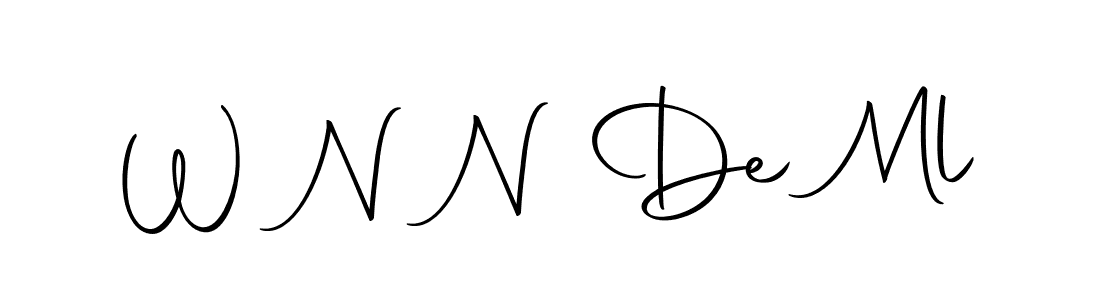 You should practise on your own different ways (Autography-DOLnW) to write your name (W N N De Ml) in signature. don't let someone else do it for you. W N N De Ml signature style 10 images and pictures png