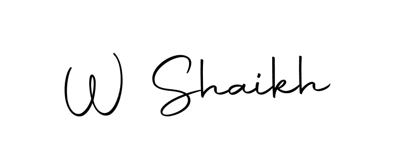 You should practise on your own different ways (Autography-DOLnW) to write your name (W Shaikh) in signature. don't let someone else do it for you. W Shaikh signature style 10 images and pictures png