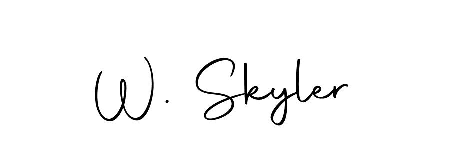 You should practise on your own different ways (Autography-DOLnW) to write your name (W. Skyler) in signature. don't let someone else do it for you. W. Skyler signature style 10 images and pictures png