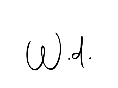 Make a beautiful signature design for name W.d.. With this signature (Autography-DOLnW) style, you can create a handwritten signature for free. W.d. signature style 10 images and pictures png