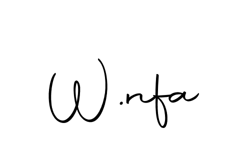 Create a beautiful signature design for name W.nfa. With this signature (Autography-DOLnW) fonts, you can make a handwritten signature for free. W.nfa signature style 10 images and pictures png