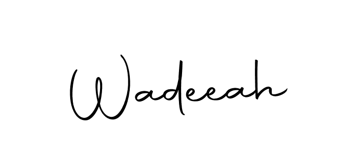 Design your own signature with our free online signature maker. With this signature software, you can create a handwritten (Autography-DOLnW) signature for name Wadeeah. Wadeeah signature style 10 images and pictures png