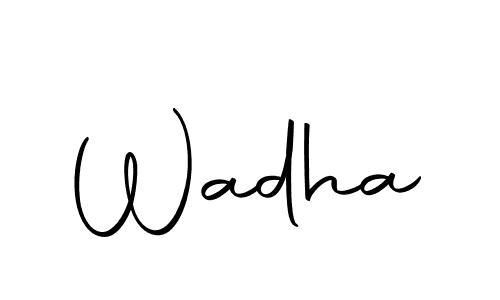 Use a signature maker to create a handwritten signature online. With this signature software, you can design (Autography-DOLnW) your own signature for name Wadha. Wadha signature style 10 images and pictures png