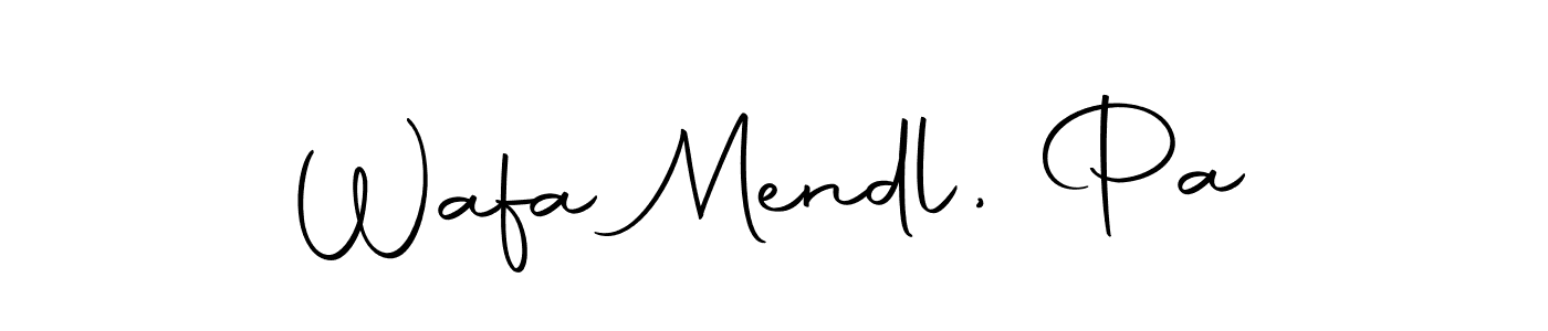 The best way (Autography-DOLnW) to make a short signature is to pick only two or three words in your name. The name Wafa Mendl, Pa include a total of six letters. For converting this name. Wafa Mendl, Pa signature style 10 images and pictures png