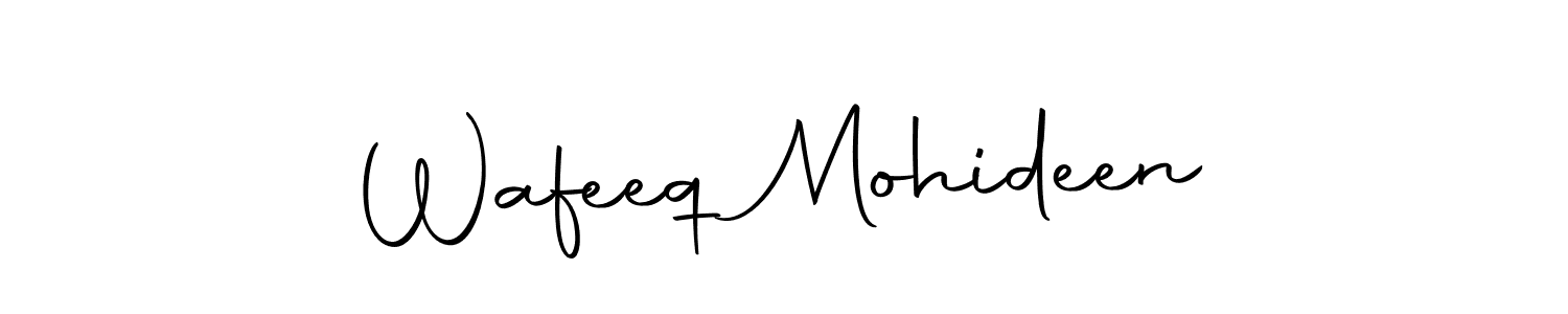 How to make Wafeeq Mohideen signature? Autography-DOLnW is a professional autograph style. Create handwritten signature for Wafeeq Mohideen name. Wafeeq Mohideen signature style 10 images and pictures png
