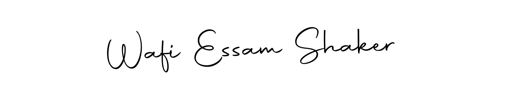 How to make Wafi Essam Shaker name signature. Use Autography-DOLnW style for creating short signs online. This is the latest handwritten sign. Wafi Essam Shaker signature style 10 images and pictures png