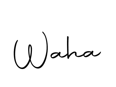 Make a beautiful signature design for name Waha. With this signature (Autography-DOLnW) style, you can create a handwritten signature for free. Waha signature style 10 images and pictures png