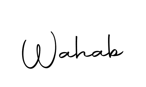 Create a beautiful signature design for name Wahab. With this signature (Autography-DOLnW) fonts, you can make a handwritten signature for free. Wahab signature style 10 images and pictures png