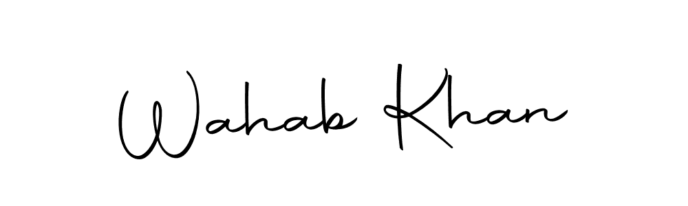 if you are searching for the best signature style for your name Wahab Khan. so please give up your signature search. here we have designed multiple signature styles  using Autography-DOLnW. Wahab Khan signature style 10 images and pictures png