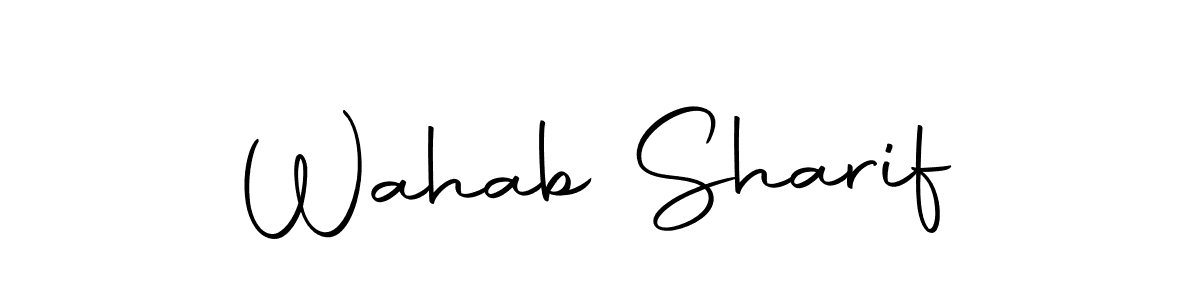 if you are searching for the best signature style for your name Wahab Sharif. so please give up your signature search. here we have designed multiple signature styles  using Autography-DOLnW. Wahab Sharif signature style 10 images and pictures png