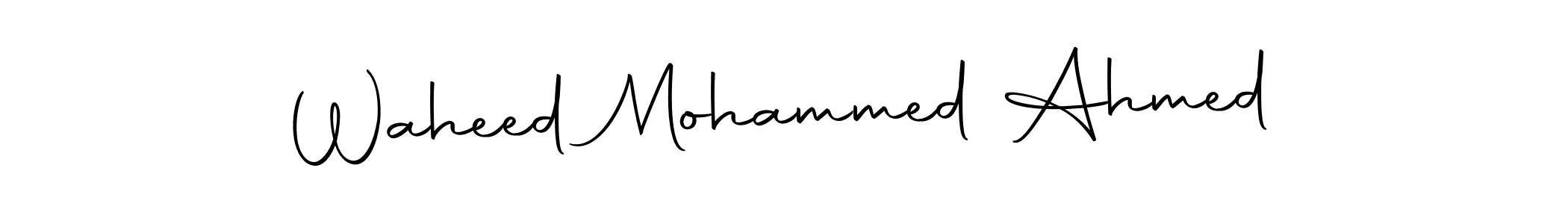 How to make Waheed Mohammed Ahmed name signature. Use Autography-DOLnW style for creating short signs online. This is the latest handwritten sign. Waheed Mohammed Ahmed signature style 10 images and pictures png