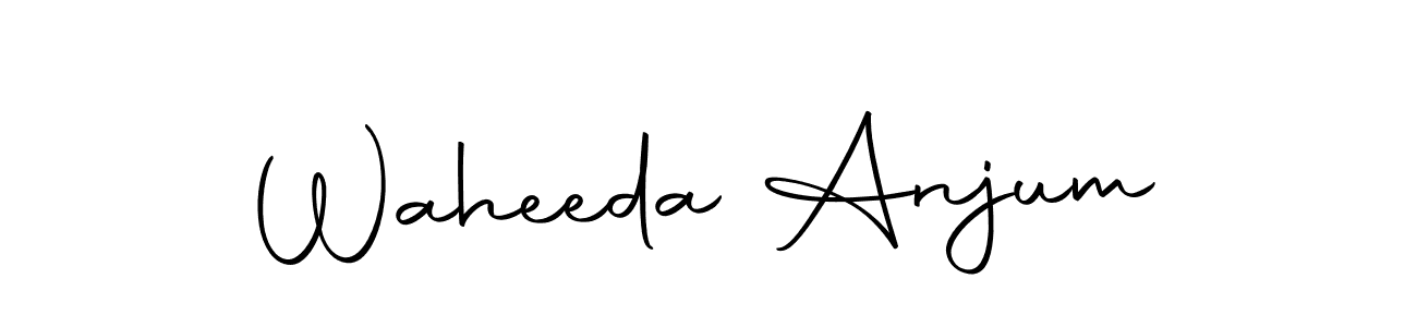 How to make Waheeda Anjum name signature. Use Autography-DOLnW style for creating short signs online. This is the latest handwritten sign. Waheeda Anjum signature style 10 images and pictures png