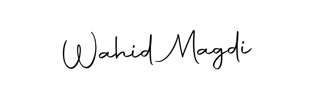 How to make Wahid Magdi name signature. Use Autography-DOLnW style for creating short signs online. This is the latest handwritten sign. Wahid Magdi signature style 10 images and pictures png