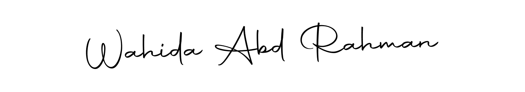 Create a beautiful signature design for name Wahida Abd Rahman. With this signature (Autography-DOLnW) fonts, you can make a handwritten signature for free. Wahida Abd Rahman signature style 10 images and pictures png