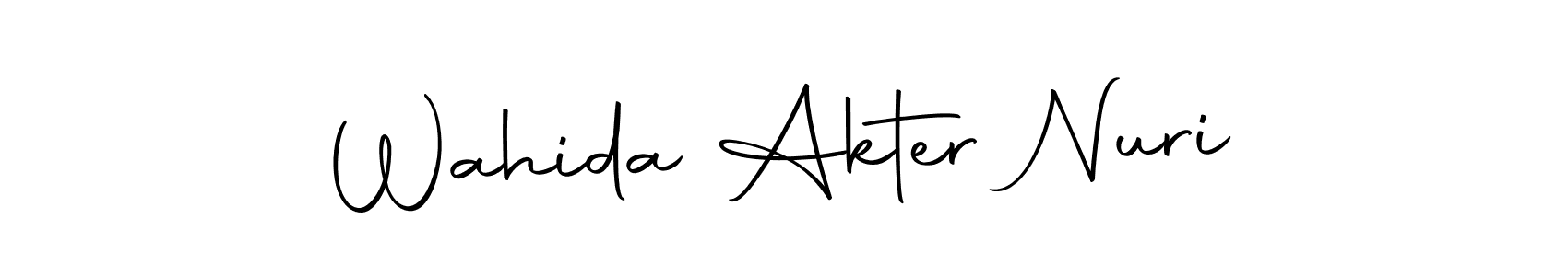 How to make Wahida Akter Nuri name signature. Use Autography-DOLnW style for creating short signs online. This is the latest handwritten sign. Wahida Akter Nuri signature style 10 images and pictures png