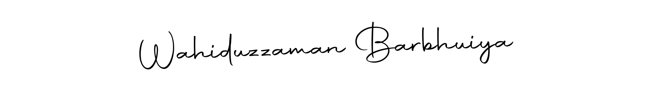 How to make Wahiduzzaman Barbhuiya name signature. Use Autography-DOLnW style for creating short signs online. This is the latest handwritten sign. Wahiduzzaman Barbhuiya signature style 10 images and pictures png