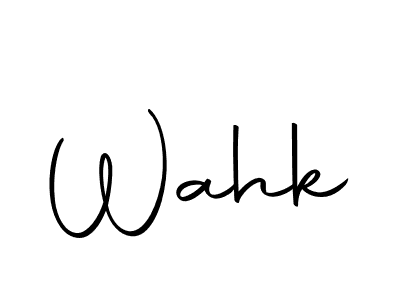 Design your own signature with our free online signature maker. With this signature software, you can create a handwritten (Autography-DOLnW) signature for name Wahk. Wahk signature style 10 images and pictures png