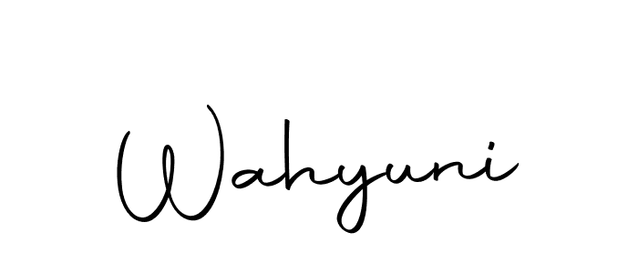 Design your own signature with our free online signature maker. With this signature software, you can create a handwritten (Autography-DOLnW) signature for name Wahyuni. Wahyuni signature style 10 images and pictures png