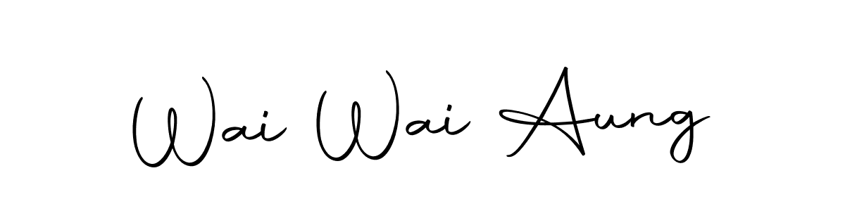 You should practise on your own different ways (Autography-DOLnW) to write your name (Wai Wai Aung) in signature. don't let someone else do it for you. Wai Wai Aung signature style 10 images and pictures png