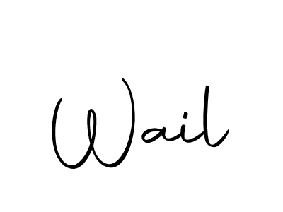 Use a signature maker to create a handwritten signature online. With this signature software, you can design (Autography-DOLnW) your own signature for name Wail. Wail signature style 10 images and pictures png