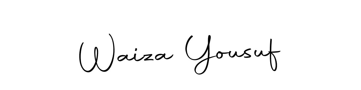 How to make Waiza Yousuf name signature. Use Autography-DOLnW style for creating short signs online. This is the latest handwritten sign. Waiza Yousuf signature style 10 images and pictures png