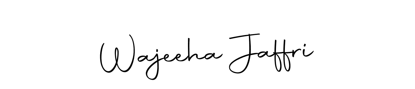 How to make Wajeeha Jaffri name signature. Use Autography-DOLnW style for creating short signs online. This is the latest handwritten sign. Wajeeha Jaffri signature style 10 images and pictures png