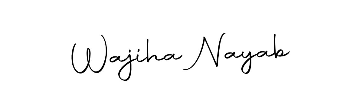 Create a beautiful signature design for name Wajiha Nayab. With this signature (Autography-DOLnW) fonts, you can make a handwritten signature for free. Wajiha Nayab signature style 10 images and pictures png