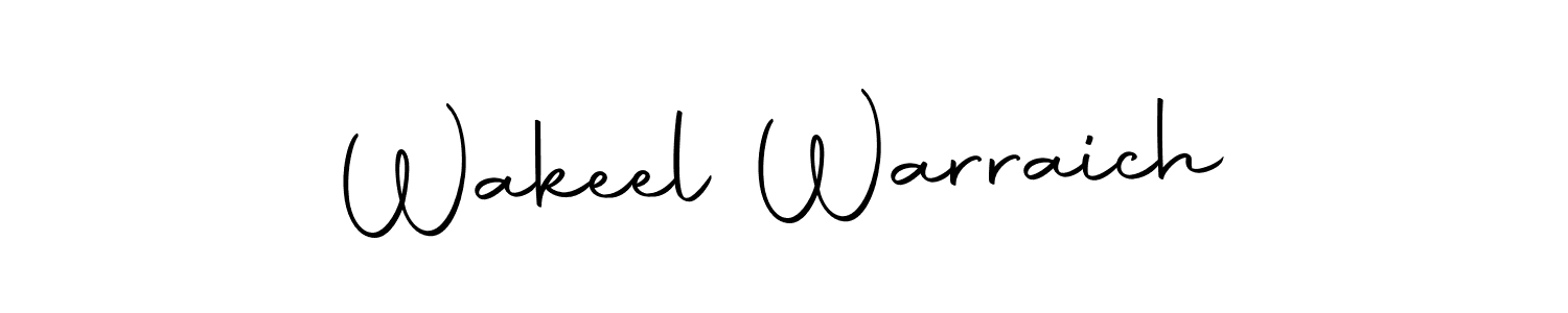 How to make Wakeel Warraich name signature. Use Autography-DOLnW style for creating short signs online. This is the latest handwritten sign. Wakeel Warraich signature style 10 images and pictures png