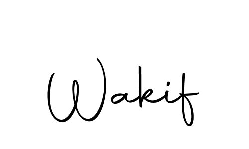 Design your own signature with our free online signature maker. With this signature software, you can create a handwritten (Autography-DOLnW) signature for name Wakif. Wakif signature style 10 images and pictures png