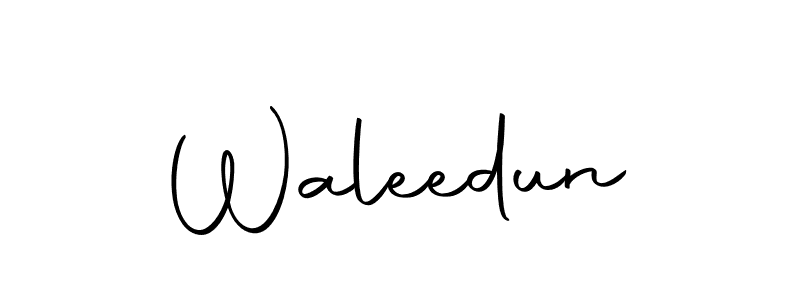 Use a signature maker to create a handwritten signature online. With this signature software, you can design (Autography-DOLnW) your own signature for name Waleedun. Waleedun signature style 10 images and pictures png