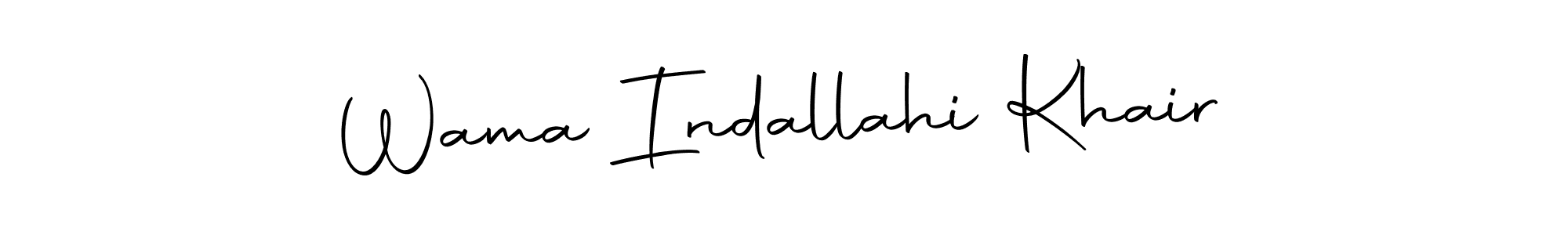 You should practise on your own different ways (Autography-DOLnW) to write your name (Wama Indallahi Khair) in signature. don't let someone else do it for you. Wama Indallahi Khair signature style 10 images and pictures png