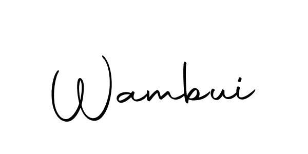 Design your own signature with our free online signature maker. With this signature software, you can create a handwritten (Autography-DOLnW) signature for name Wambui. Wambui signature style 10 images and pictures png