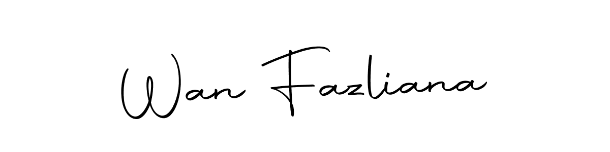 The best way (Autography-DOLnW) to make a short signature is to pick only two or three words in your name. The name Wan Fazliana include a total of six letters. For converting this name. Wan Fazliana signature style 10 images and pictures png