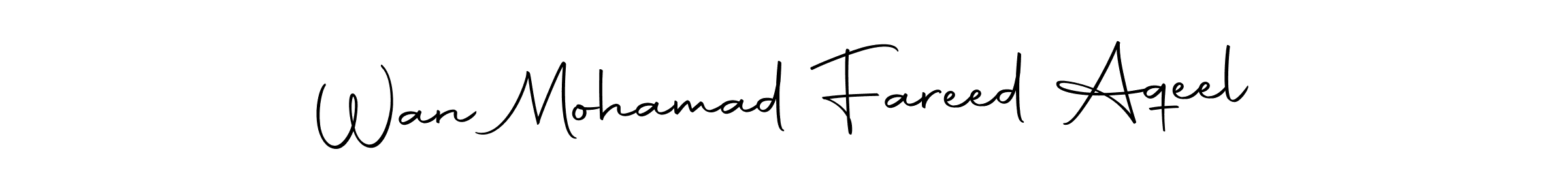 if you are searching for the best signature style for your name Wan Mohamad Fareed Aqeel. so please give up your signature search. here we have designed multiple signature styles  using Autography-DOLnW. Wan Mohamad Fareed Aqeel signature style 10 images and pictures png