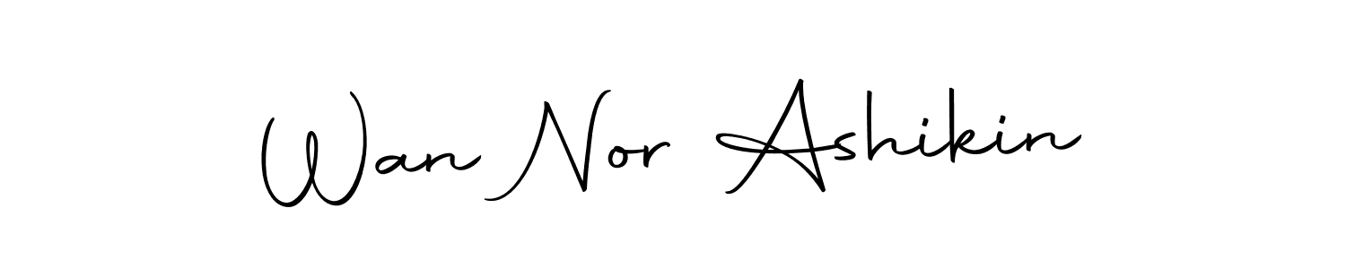 Make a beautiful signature design for name Wan Nor Ashikin. With this signature (Autography-DOLnW) style, you can create a handwritten signature for free. Wan Nor Ashikin signature style 10 images and pictures png