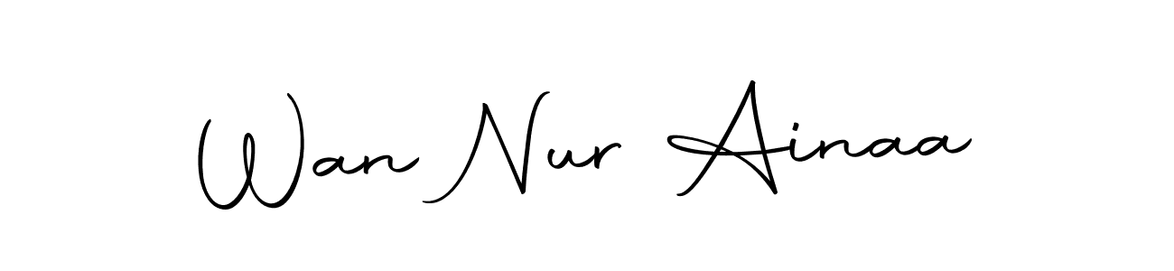 Create a beautiful signature design for name Wan Nur Ainaa. With this signature (Autography-DOLnW) fonts, you can make a handwritten signature for free. Wan Nur Ainaa signature style 10 images and pictures png